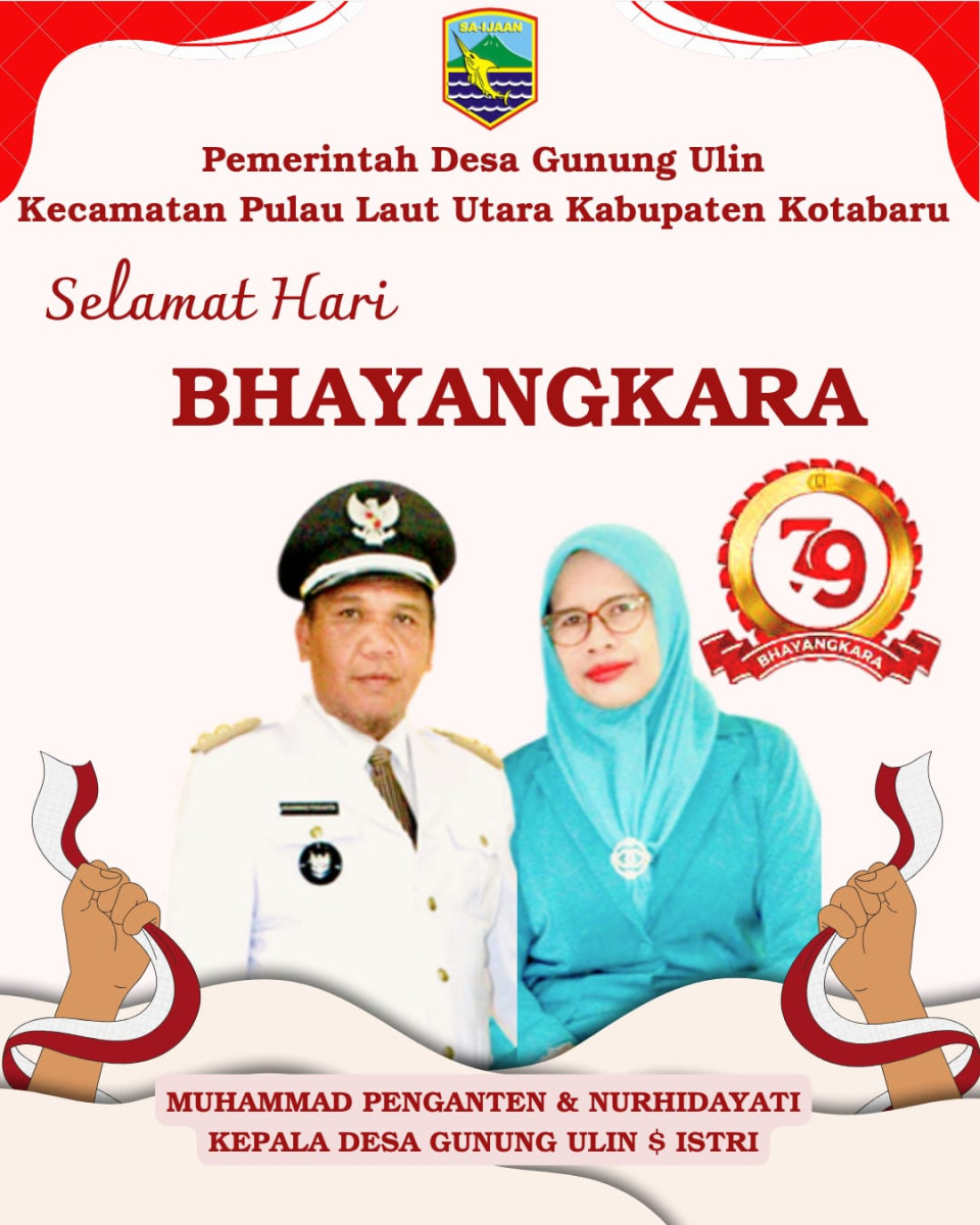 Kepala Desa Gunung Ulin Muhammad Penganten dan Istri